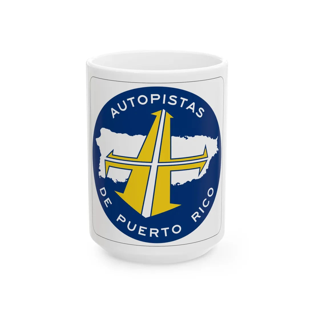 PR toll roads (Puerto Rico) (Road Sign) White Coffee Mug 15oz - Go Mug Yourself