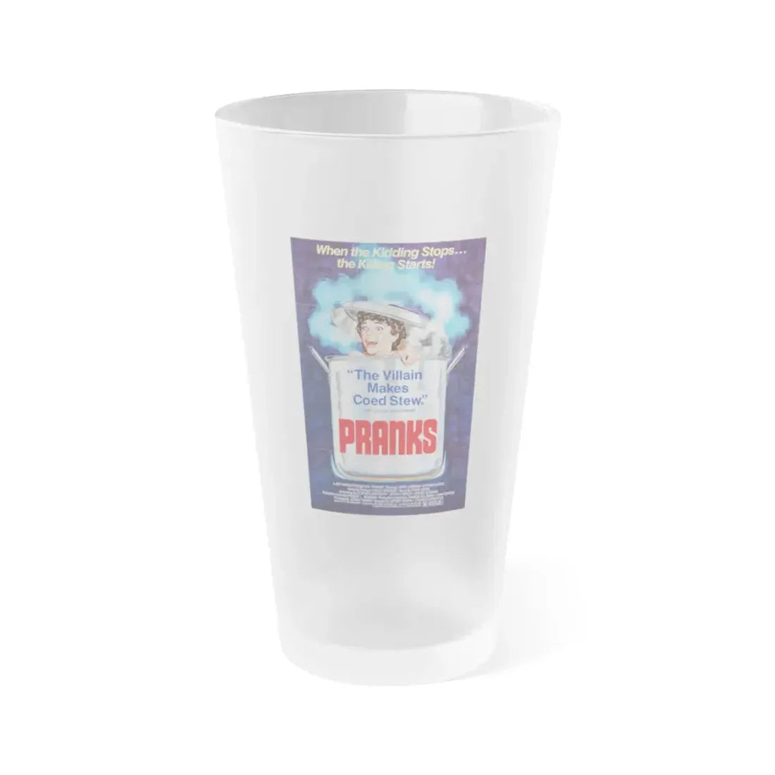 PRANKS (The Dorm That Dripped Blood) 1982 Movie Poster - Frosted Pint Glass 16oz 16oz Frosted - Go Mug Yourself