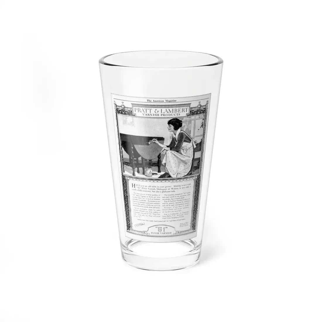 Pratt & Lambert, The American Magazine advertisement, May 1922 (Magazine Illustration) Pint Glass 16oz 16oz - Go Mug Yourself