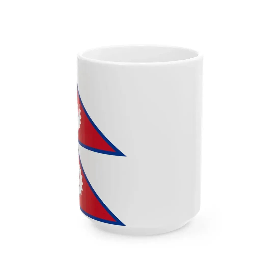 Pre-1962 Flag of Nepal with spacing aspect ratio 3-2 (Nepal) White Coffee Mug 15oz - Go Mug Yourself