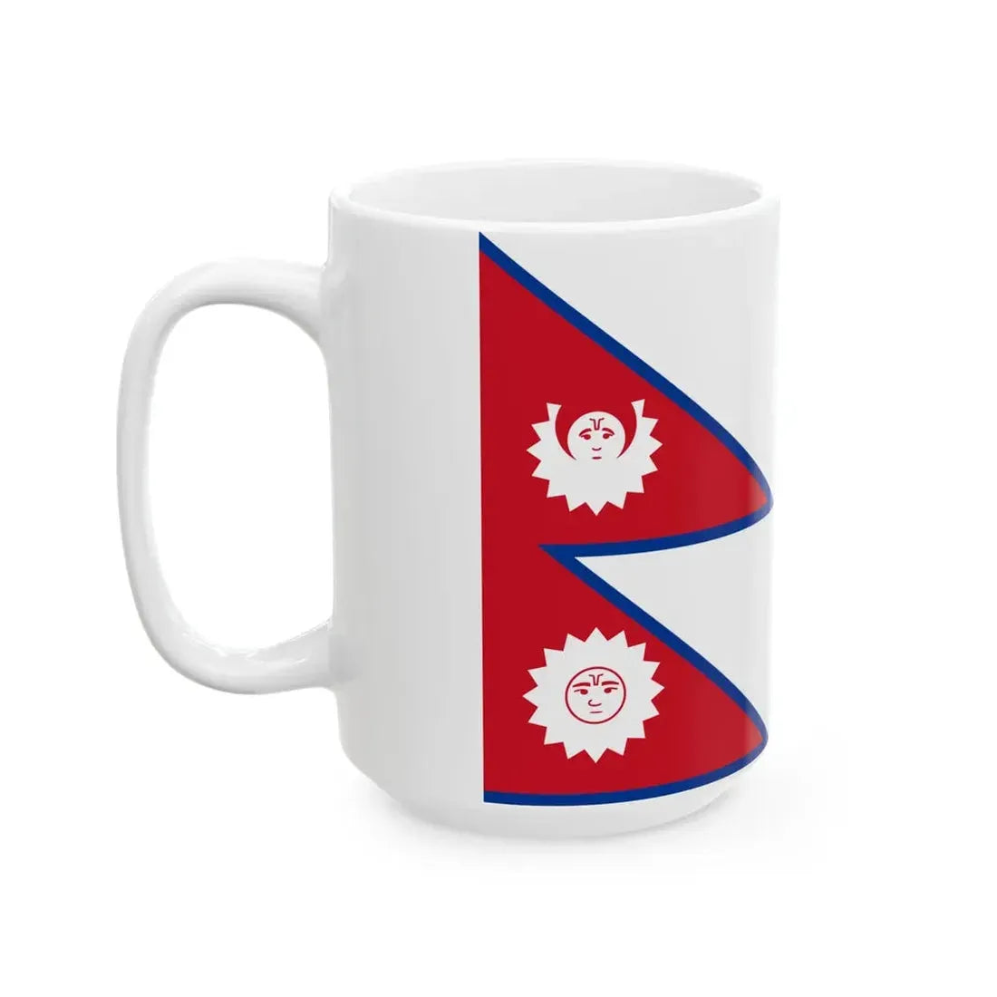Pre-1962 Flag of Nepal with spacing aspect ratio 3-2 (Nepal) White Coffee Mug - Go Mug Yourself