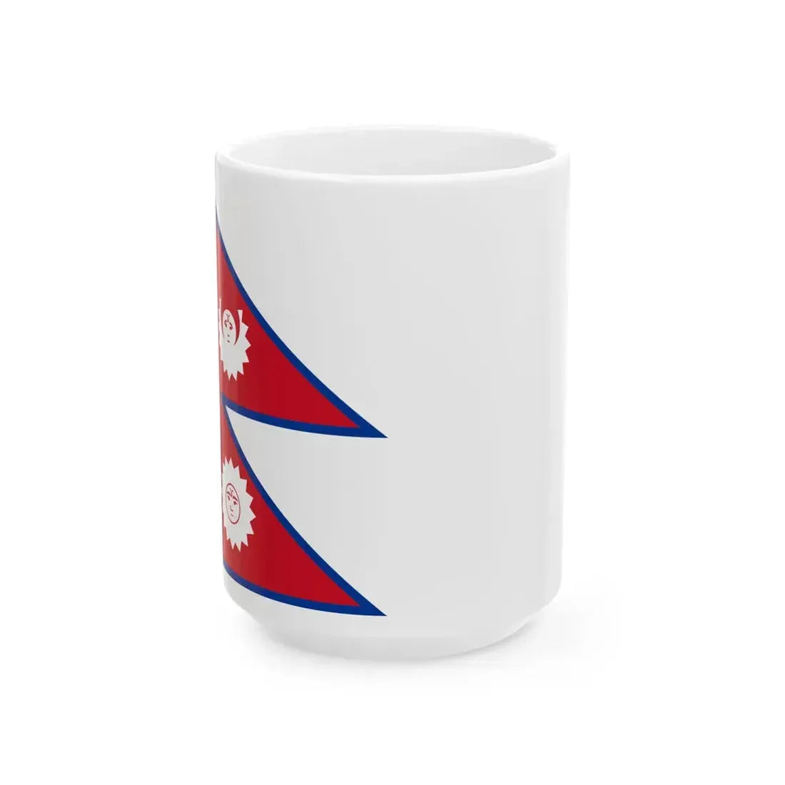 Pre-1962 Flag of Nepal with spacing aspect ratio 4-3 (Nepal) White Coffee Mug 15oz - Go Mug Yourself