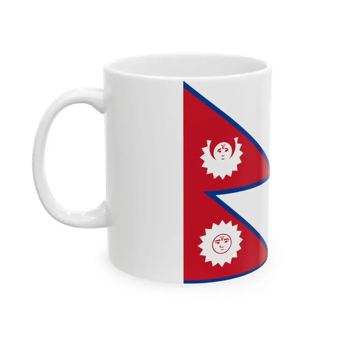 Pre-1962 Flag of Nepal with spacing aspect ratio 4-3 (Nepal) White Coffee Mug - Go Mug Yourself