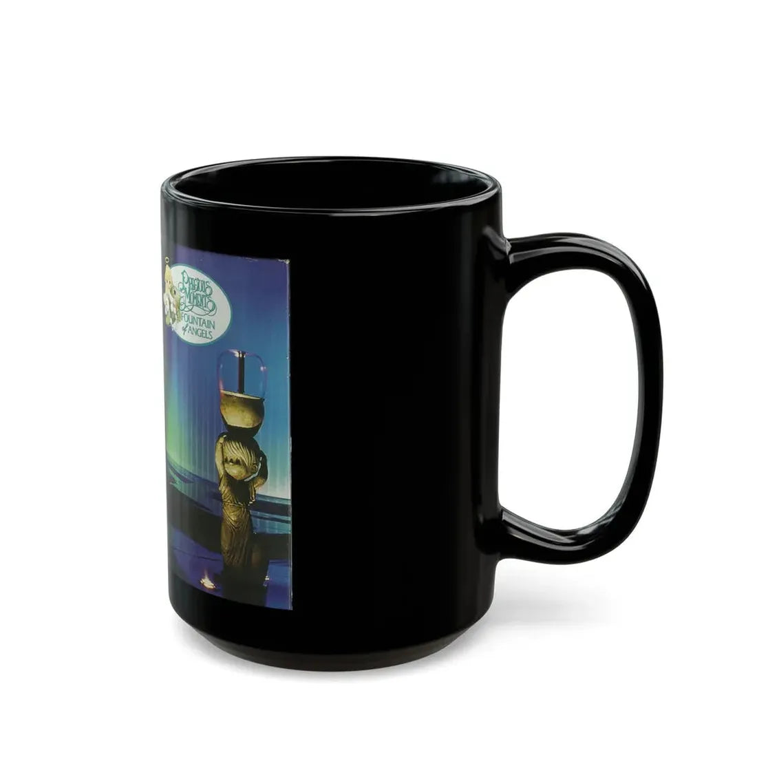 PRECIOUS MOMENTS FOUNTAIN OF ANGELS (VHS COVER) - Black Coffee Mug - Go Mug Yourself