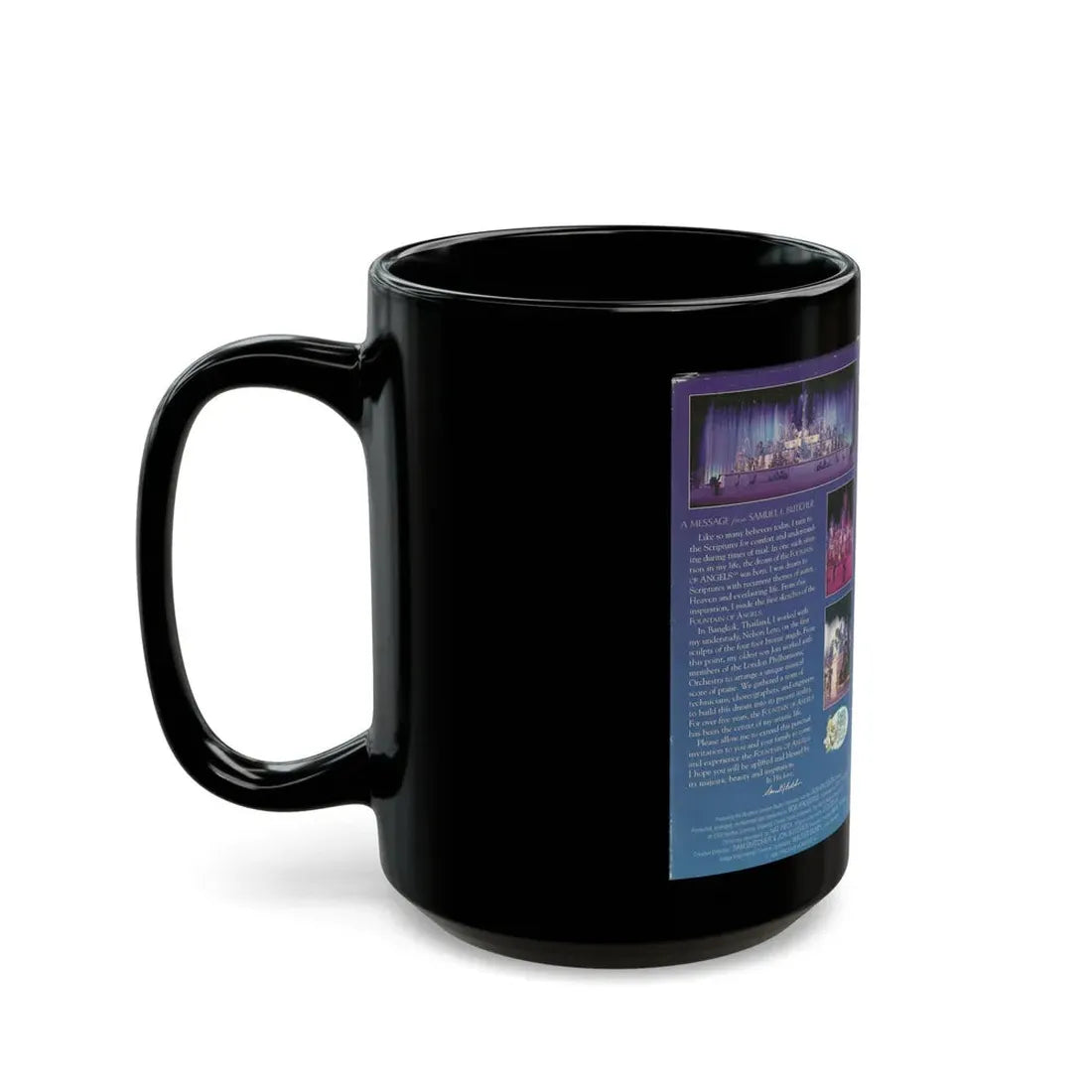 PRECIOUS MOMENTS FOUNTAIN OF ANGELS (VHS COVER) - Black Coffee Mug - Go Mug Yourself