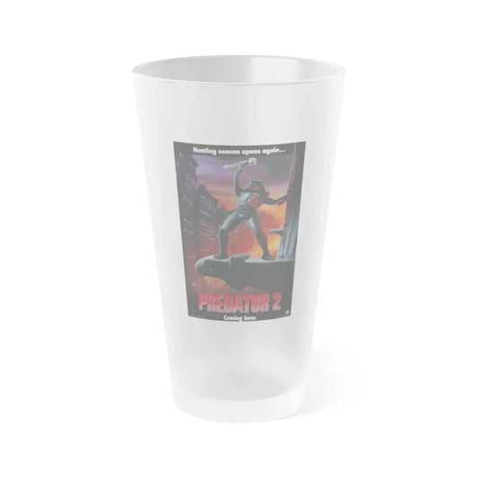 PREDATOR 2 (TEASER) 1990 Movie Poster - Frosted Pint Glass 16oz Default Title - Go Mug Yourself