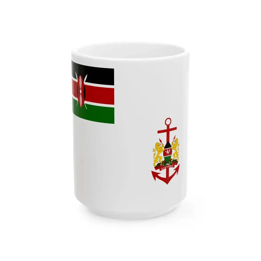 Presidential Colour of the Kenyan Navy (Kenya) White Coffee Mug 15oz - Go Mug Yourself