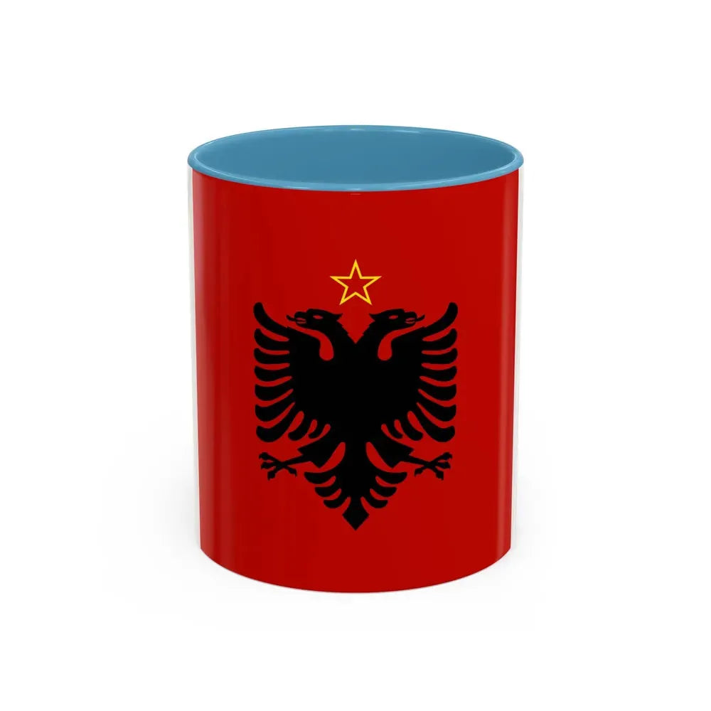 Presidential flag of Albania 1946 to 1992 - Accent Coffee Mug 11oz Light Blue - Go Mug Yourself