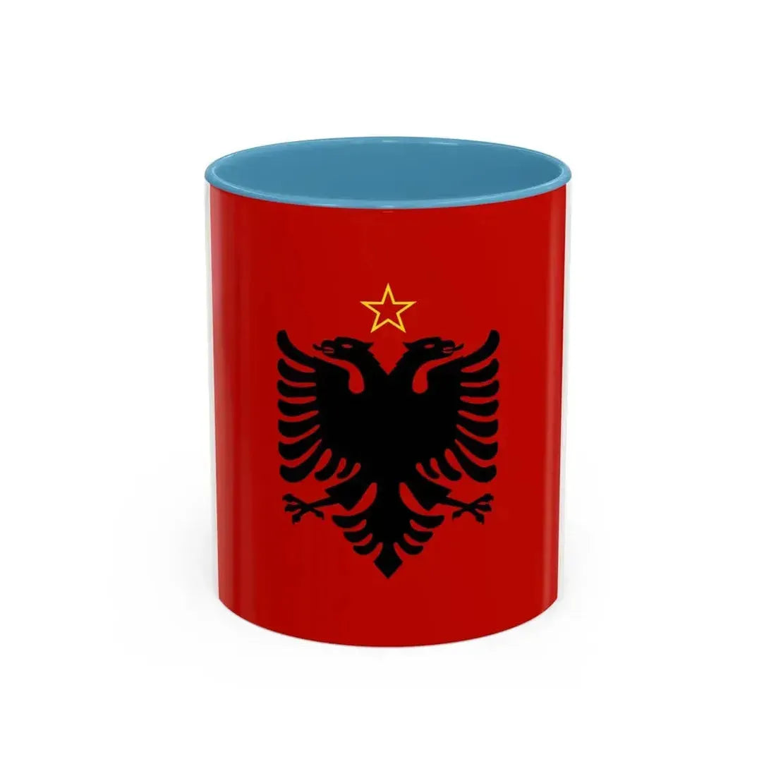 Presidential flag of Albania 1946 to 1992 - Accent Coffee Mug 11oz Light Blue - Go Mug Yourself