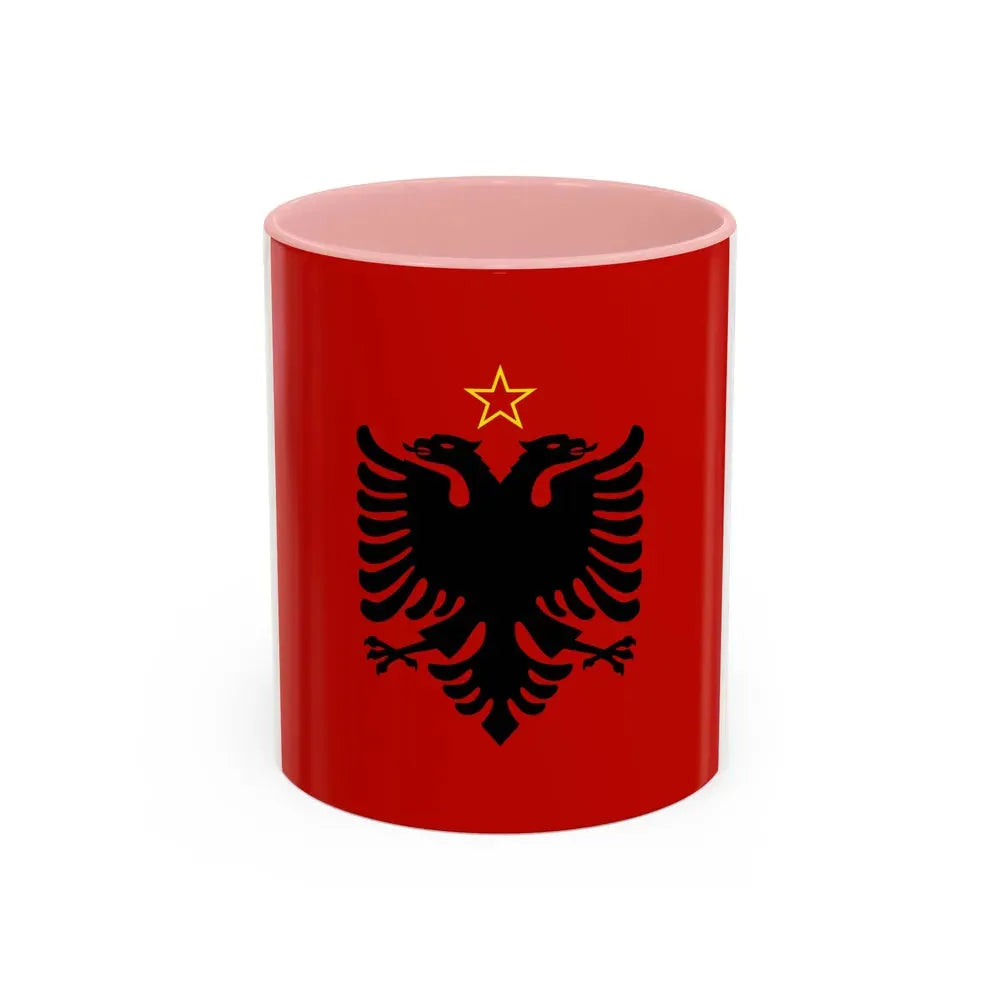 Presidential flag of Albania 1946 to 1992 - Accent Coffee Mug 11oz Pink - Go Mug Yourself