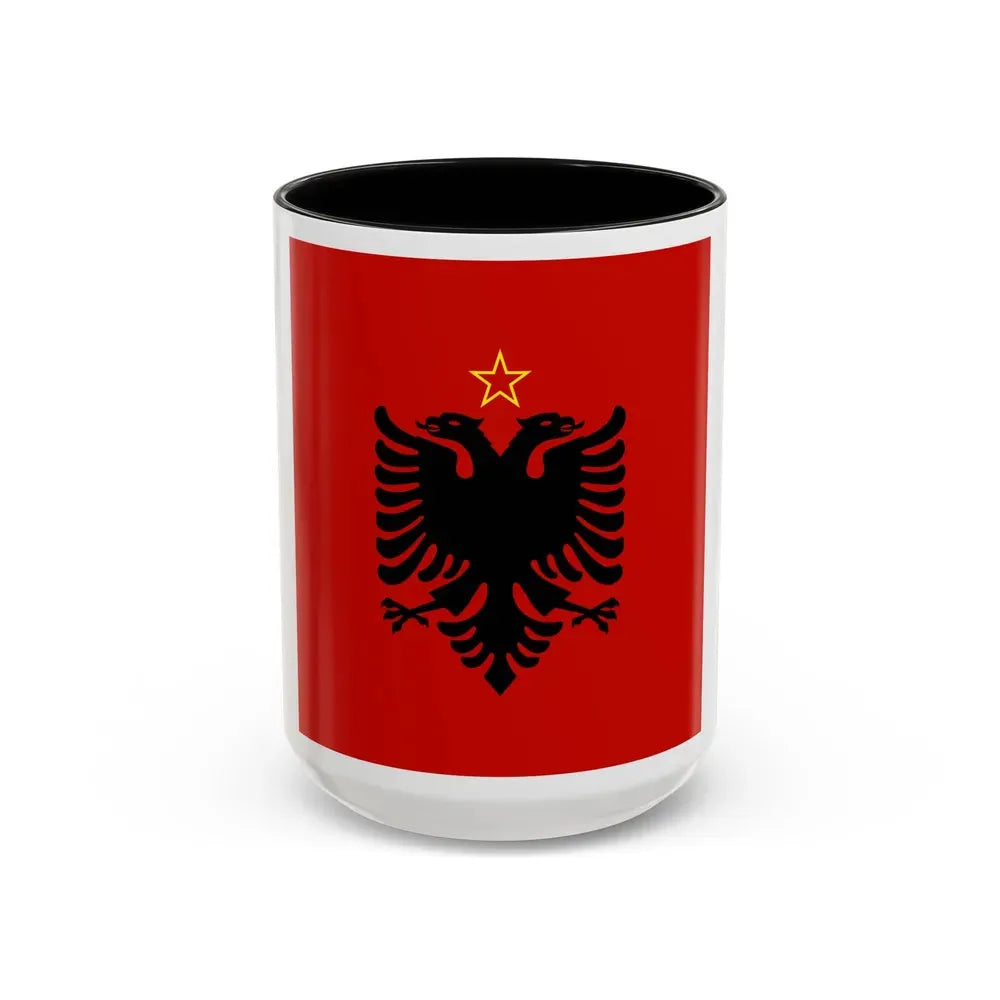 Presidential flag of Albania 1946 to 1992 - Accent Coffee Mug 15oz Black - Go Mug Yourself
