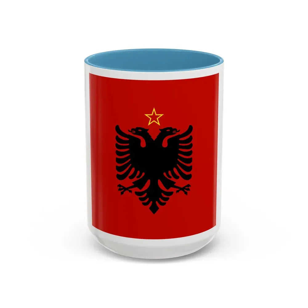 Presidential flag of Albania 1946 to 1992 - Accent Coffee Mug 15oz Light Blue - Go Mug Yourself