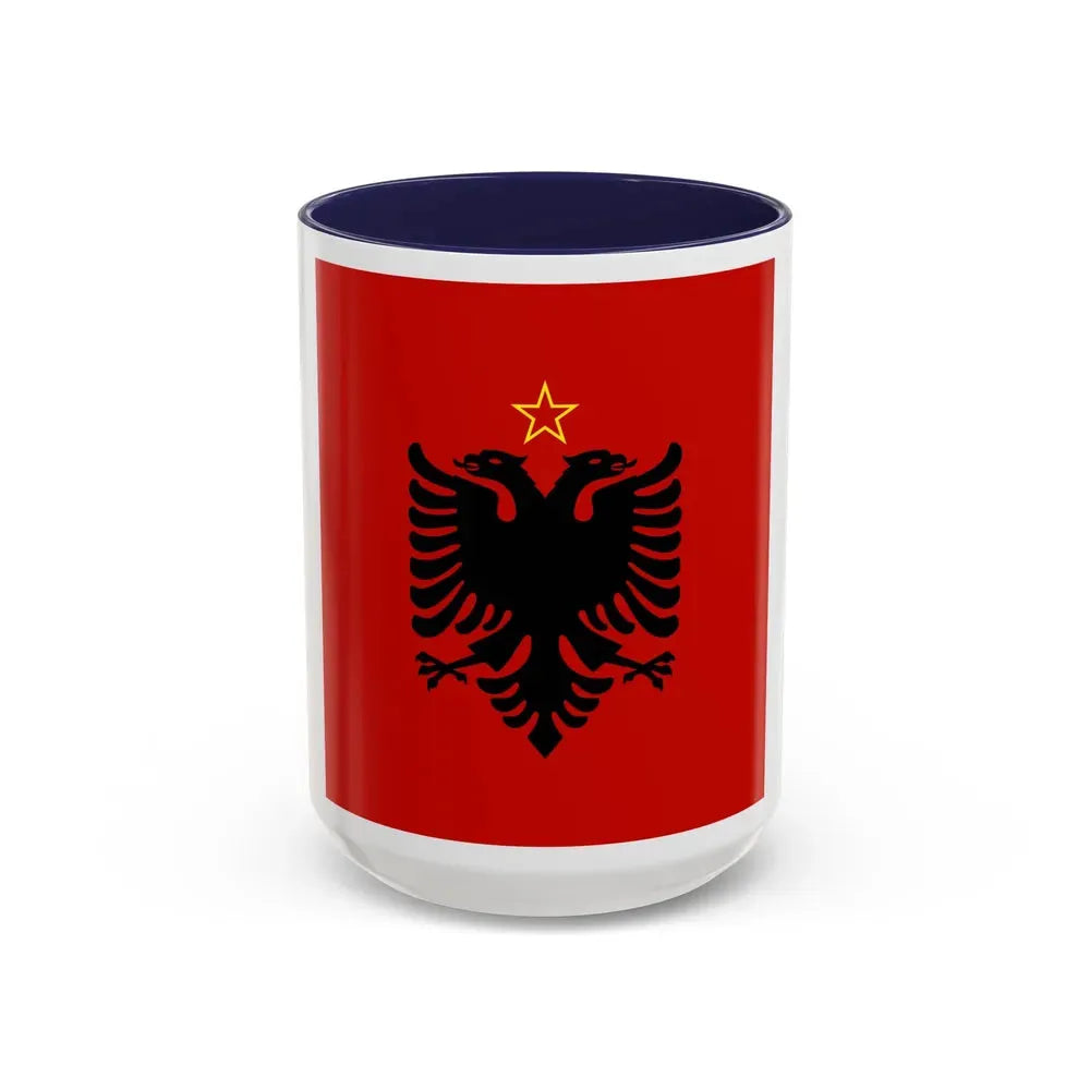 Presidential flag of Albania 1946 to 1992 - Accent Coffee Mug 15oz Navy - Go Mug Yourself