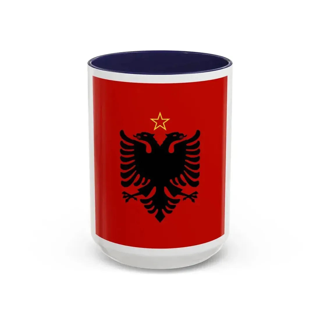 Presidential flag of Albania 1946 to 1992 - Accent Coffee Mug 15oz Navy - Go Mug Yourself