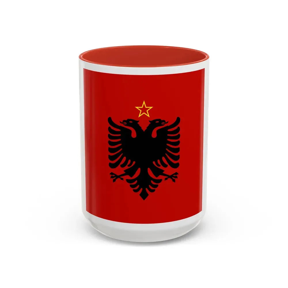 Presidential flag of Albania 1946 to 1992 - Accent Coffee Mug 15oz Red - Go Mug Yourself