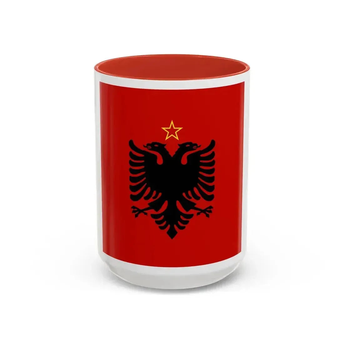 Presidential flag of Albania 1946 to 1992 - Accent Coffee Mug 15oz Red - Go Mug Yourself