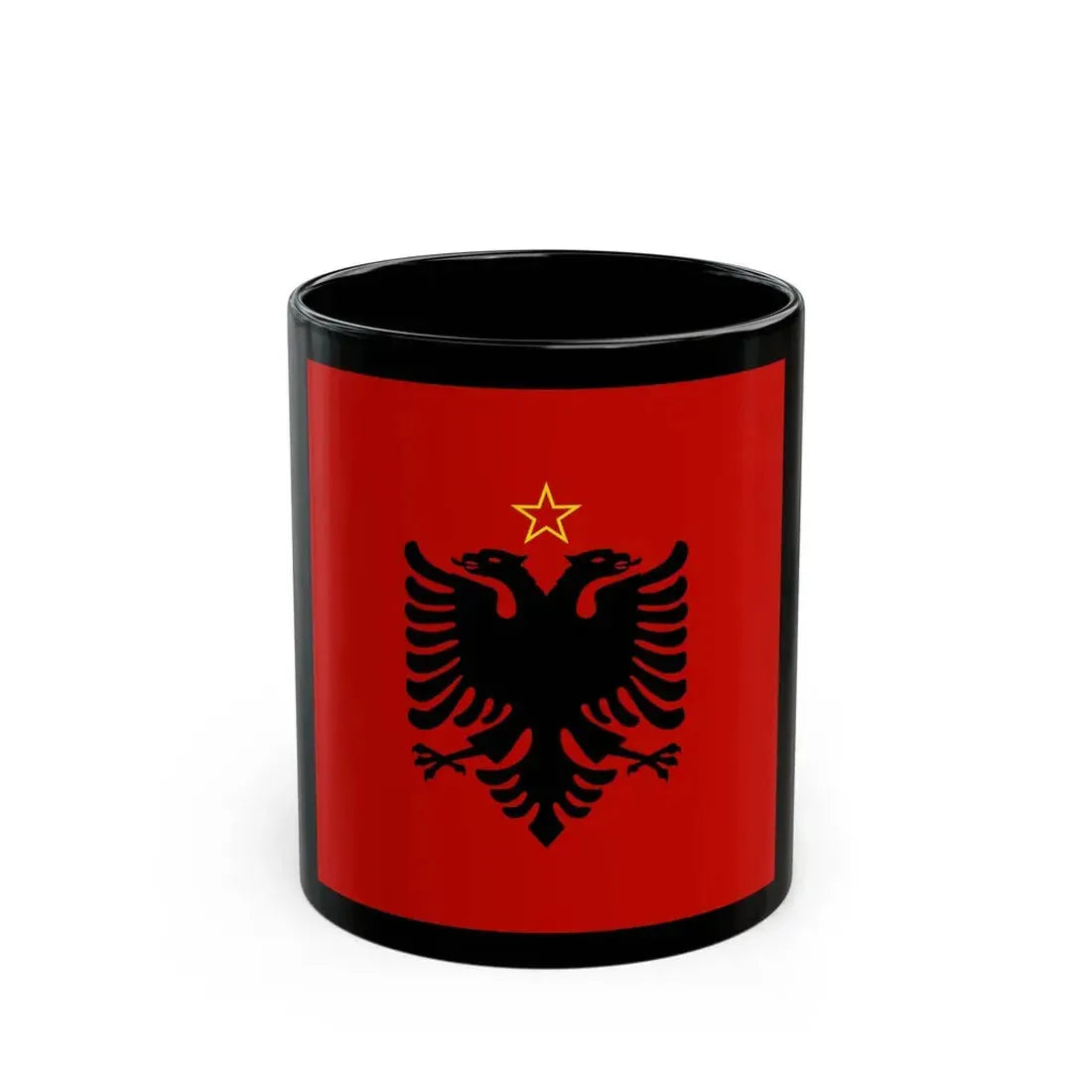 Presidential flag of Albania 1946 to 1992 - Black Coffee Mug 11oz - Go Mug Yourself