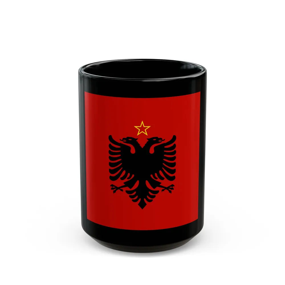 Presidential flag of Albania 1946 to 1992 - Black Coffee Mug 15oz - Go Mug Yourself