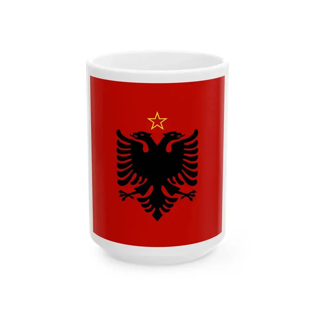 Presidential flag of Albania 1946 to 1992 - White Coffee Mug 15oz - Go Mug Yourself