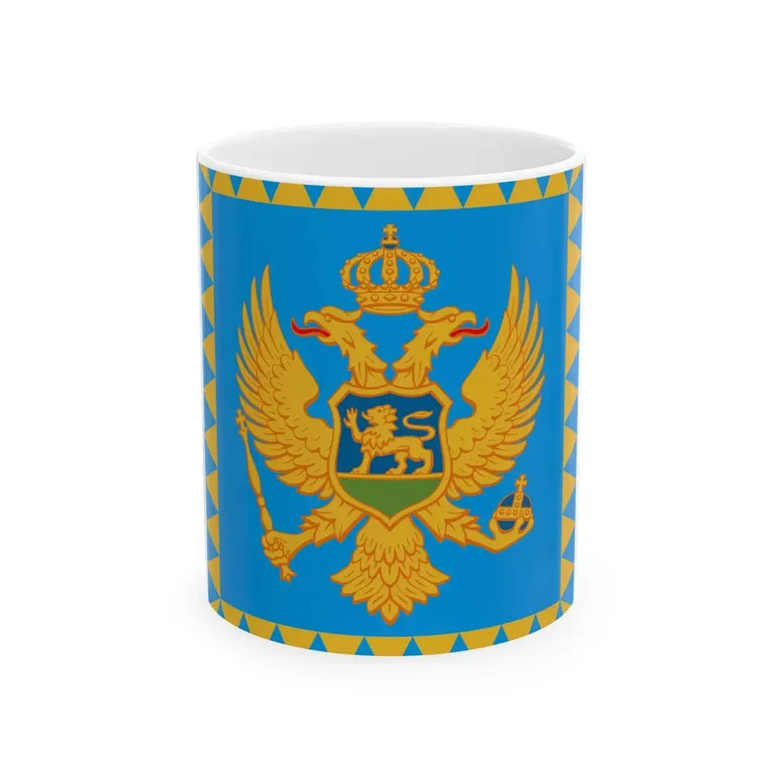 Presidential Standard of Montenegro at sea (Montenegro) White Coffee Mug 11oz - Go Mug Yourself