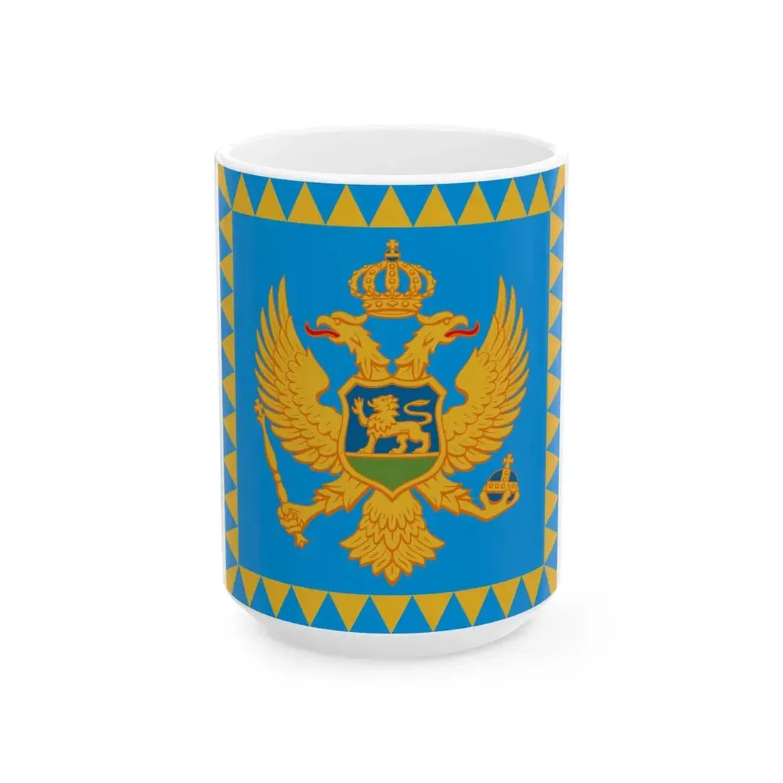 Presidential Standard of Montenegro at sea (Montenegro) White Coffee Mug 15oz - Go Mug Yourself