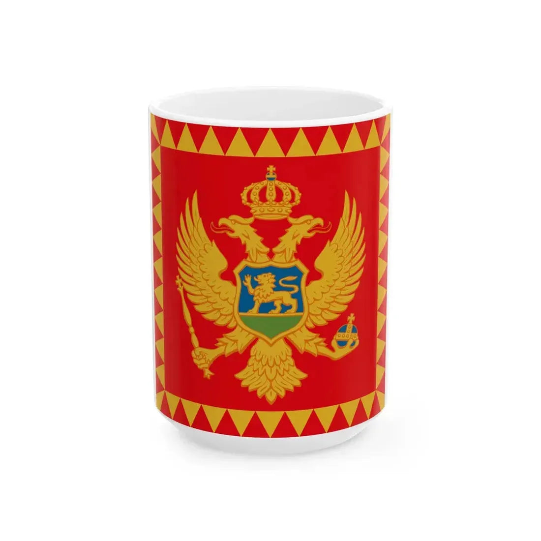 Presidential Standard of Montenegro (Montenegro) White Coffee Mug 15oz - Go Mug Yourself