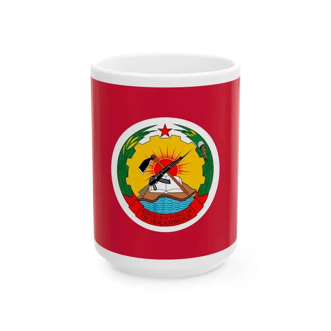 Presidential Standard of Mozambique 1975-1982 (Mozambique) White Coffee Mug 15oz - Go Mug Yourself