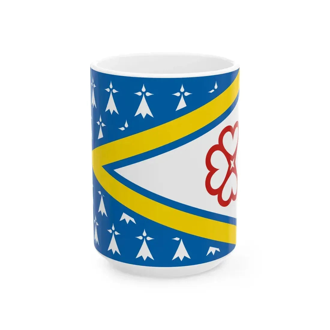 Presquile de Rhuys traditional district flag (France) White Coffee Mug 15oz - Go Mug Yourself