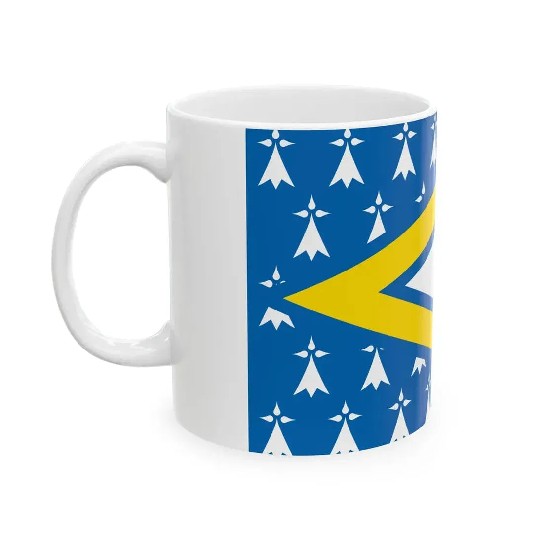 Presquile de Rhuys traditional district flag (France) White Coffee Mug - Go Mug Yourself