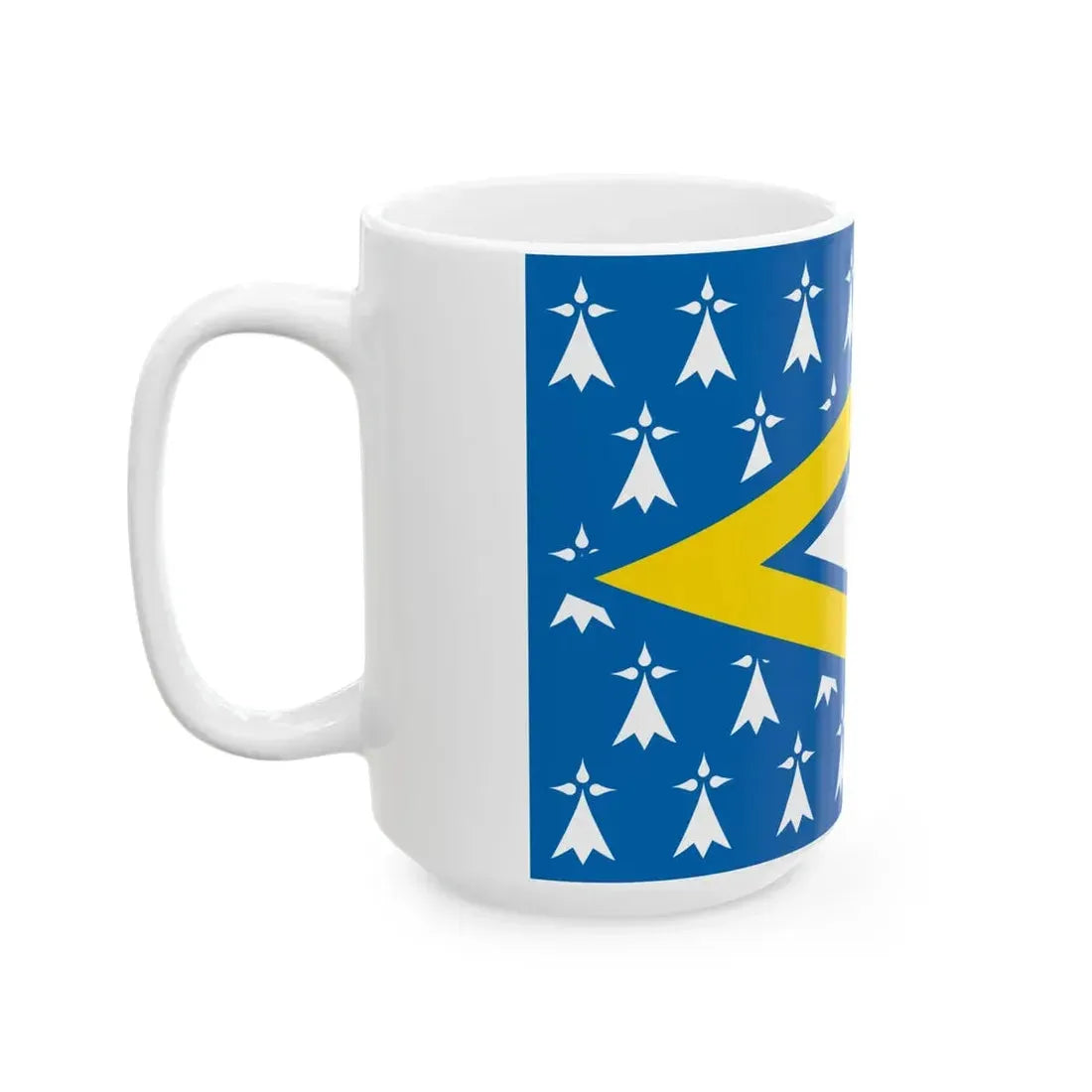 Presquile de Rhuys traditional district flag (France) White Coffee Mug - Go Mug Yourself