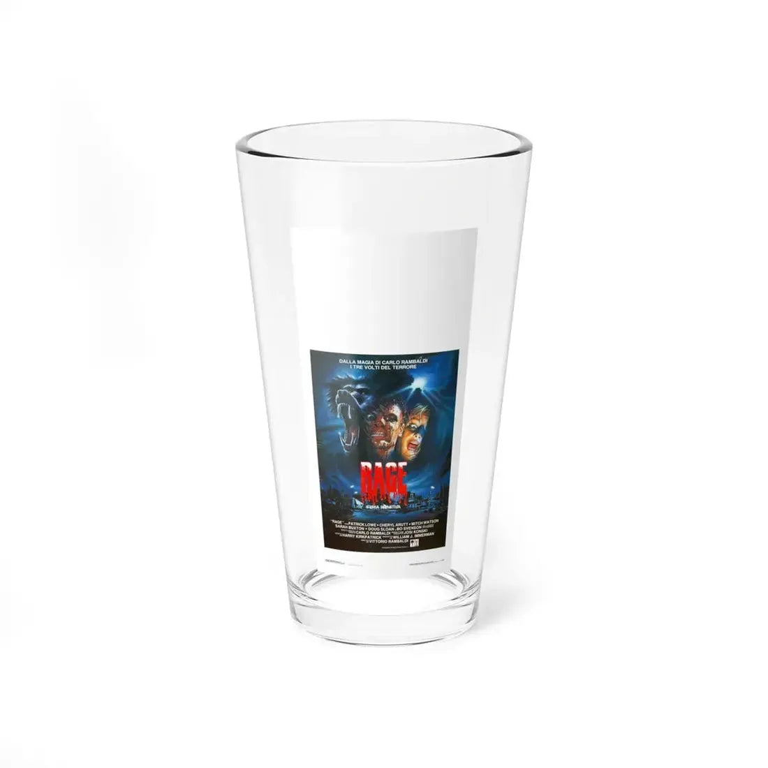 PRIMAL RAGE (ITALIAN) 1988 Movie Poster - Pint Glass 16oz 16oz - Go Mug Yourself