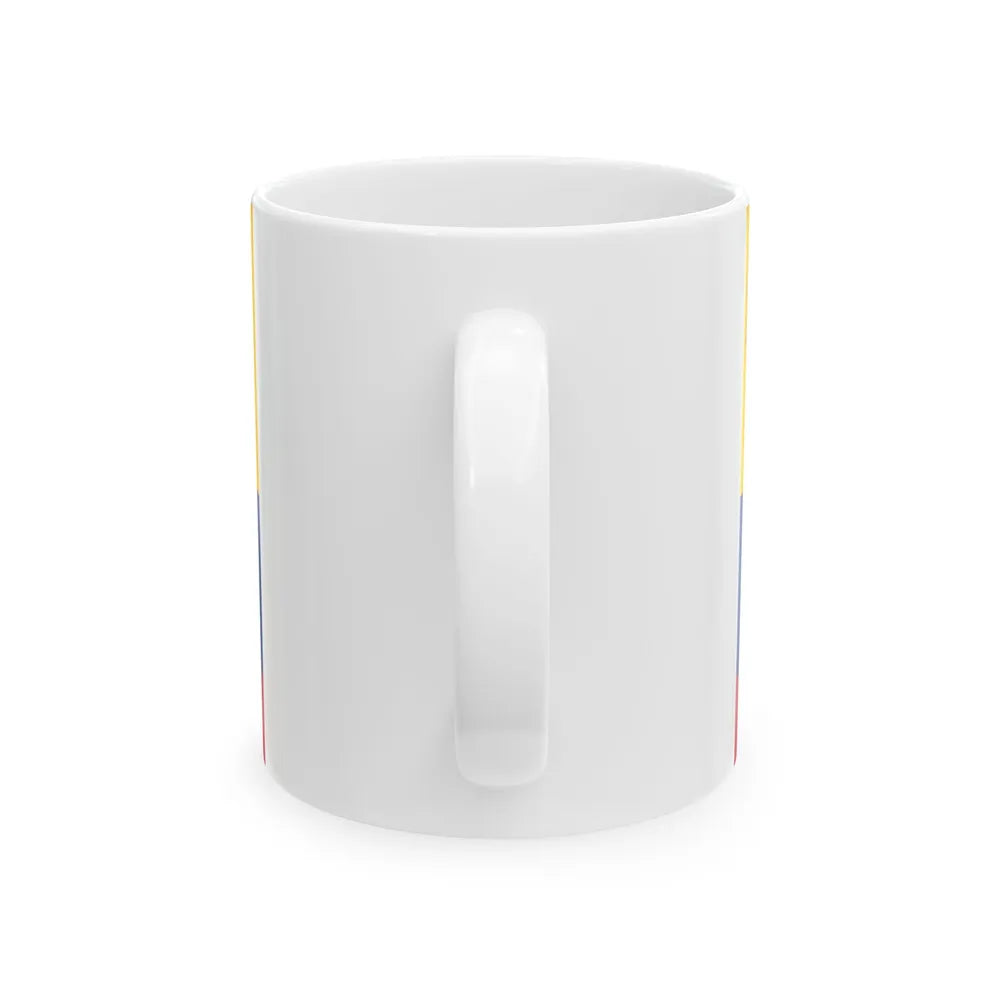 Primera bandera de la Gran Colombia con proporciones historiograficas venezolanas (Colombia) White Coffee Mug - Go Mug Yourself