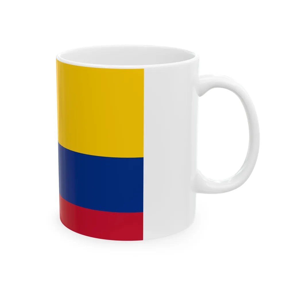 Primera bandera de la Gran Colombia con proporciones historiograficas venezolanas (Colombia) White Coffee Mug - Go Mug Yourself