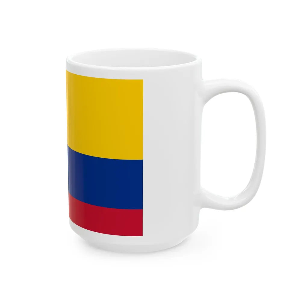 Primera bandera de la Gran Colombia con proporciones historiograficas venezolanas (Colombia) White Coffee Mug - Go Mug Yourself