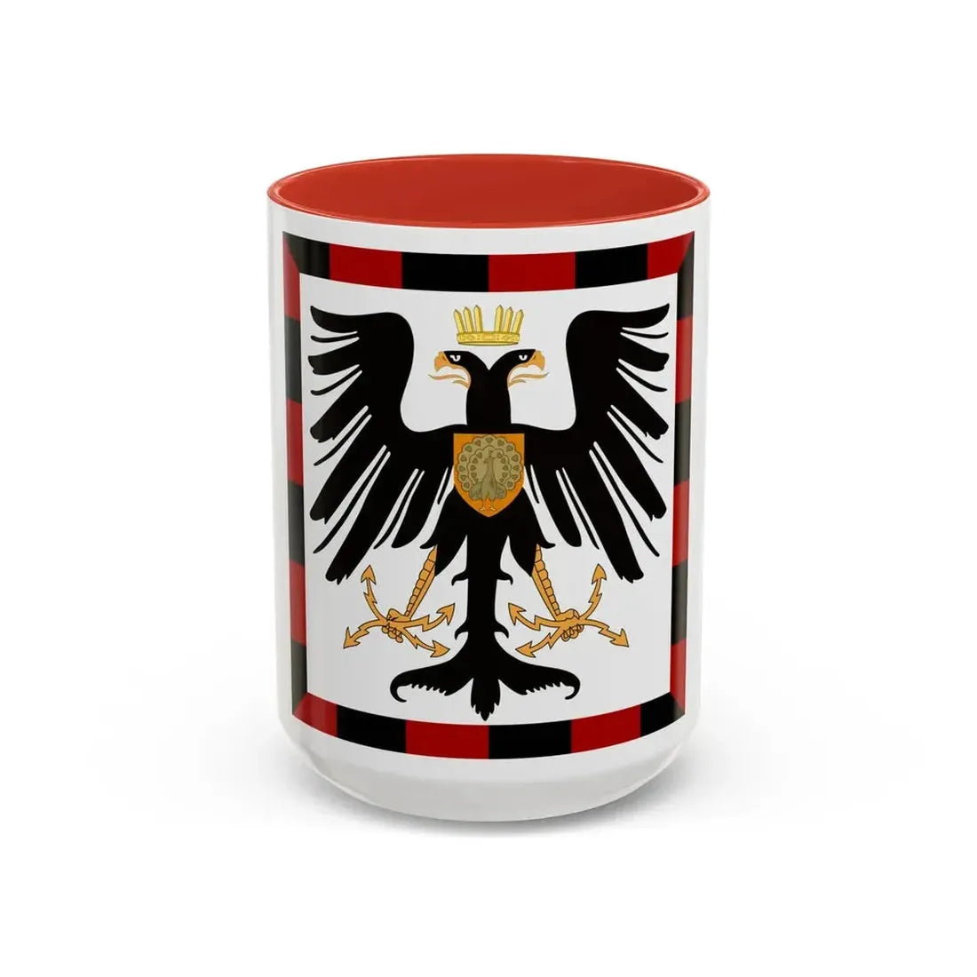 Principality of Albania Crown Prince's standard House of Wied - Accent Coffee Mug 15oz Red - Go Mug Yourself