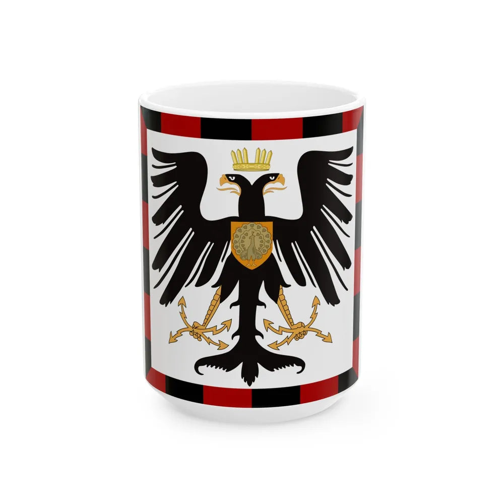 Principality of Albania - Crown Princes standard House of Wied (Albania) White Coffee Mug 15oz - Go Mug Yourself