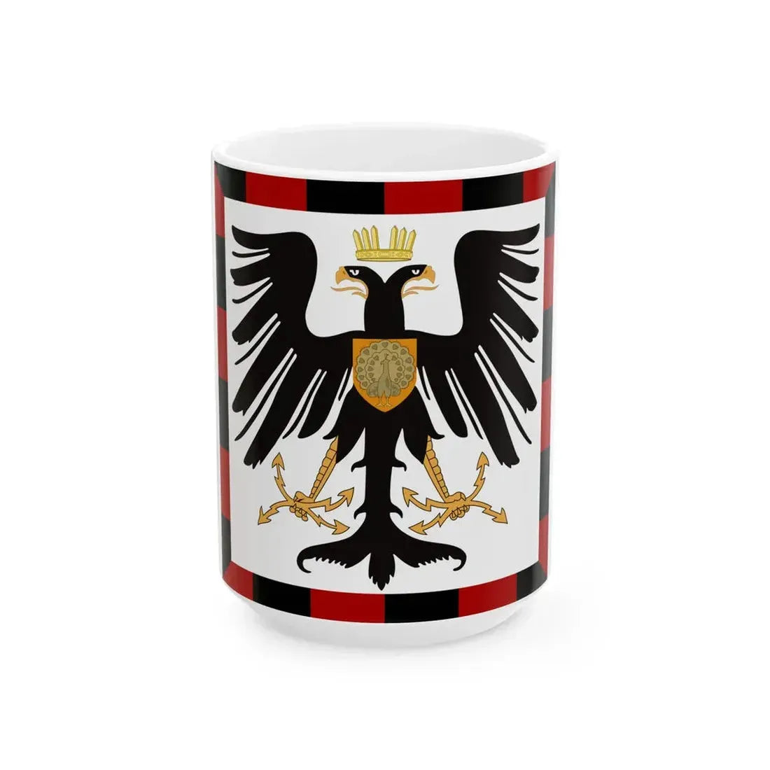 Principality of Albania - Crown Princes standard House of Wied (Albania) White Coffee Mug 15oz - Go Mug Yourself