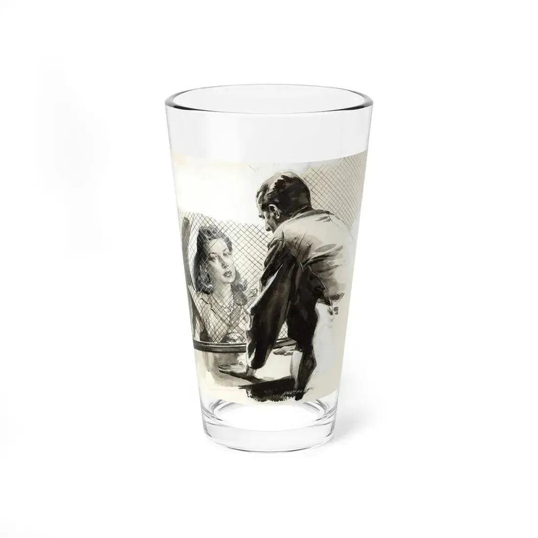 Prison Visit, Magazine Illustration (1941) (Magazine Illustration) Pint Glass 16oz 16oz - Go Mug Yourself