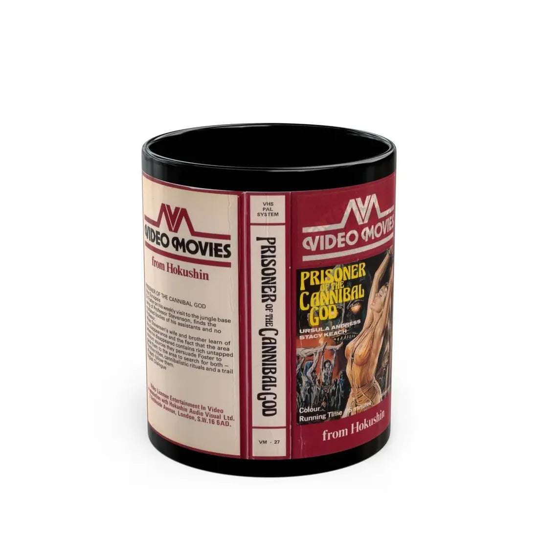 PRISONER OF THE CANNIBAL GOD (VHS COVER) - Black Coffee Mug 11oz - Go Mug Yourself