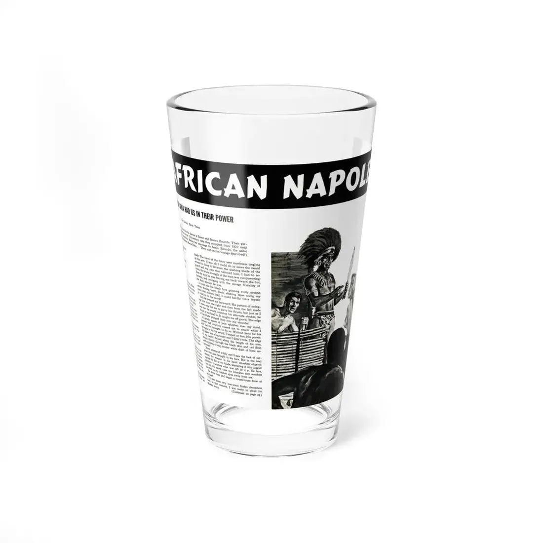 Prisoners of the African Napoleon, Man's Daring, December 1960 (Magazine Illustration) Pint Glass 16oz 16oz - Go Mug Yourself