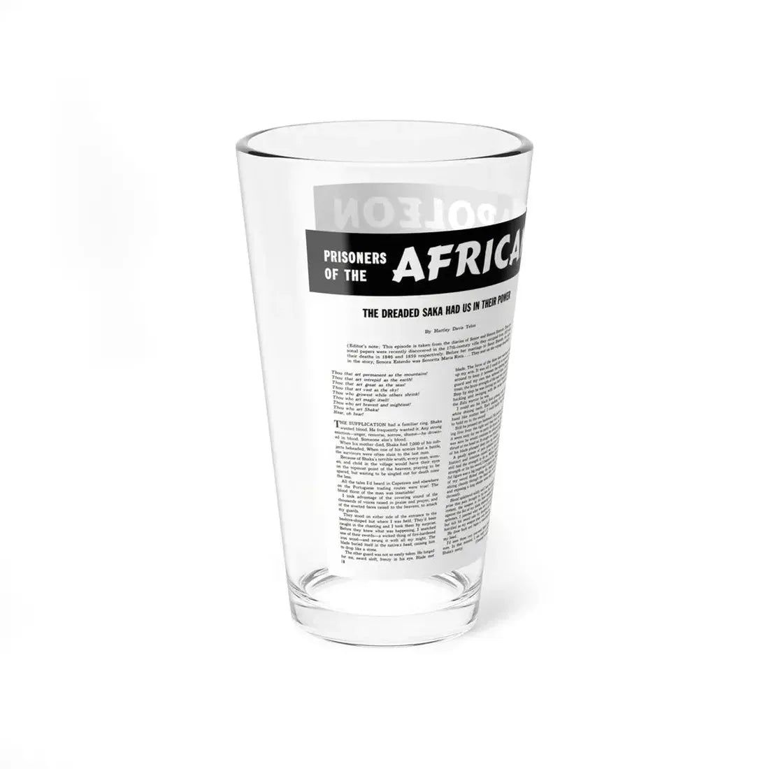 Prisoners of the African Napoleon, Man's Daring, December 1960 (Magazine Illustration) Pint Glass 16oz - Go Mug Yourself
