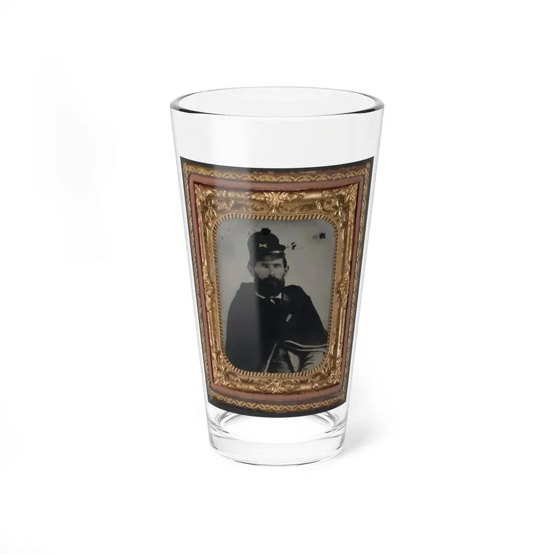 Private Archibald D. Council Of Co. K, 18th North Carolina Infantry Regiment, In Uniform And Wrapped With Hospital Blanket (U.S. Civil War) Pint Glass 16oz 16oz - Go Mug Yourself