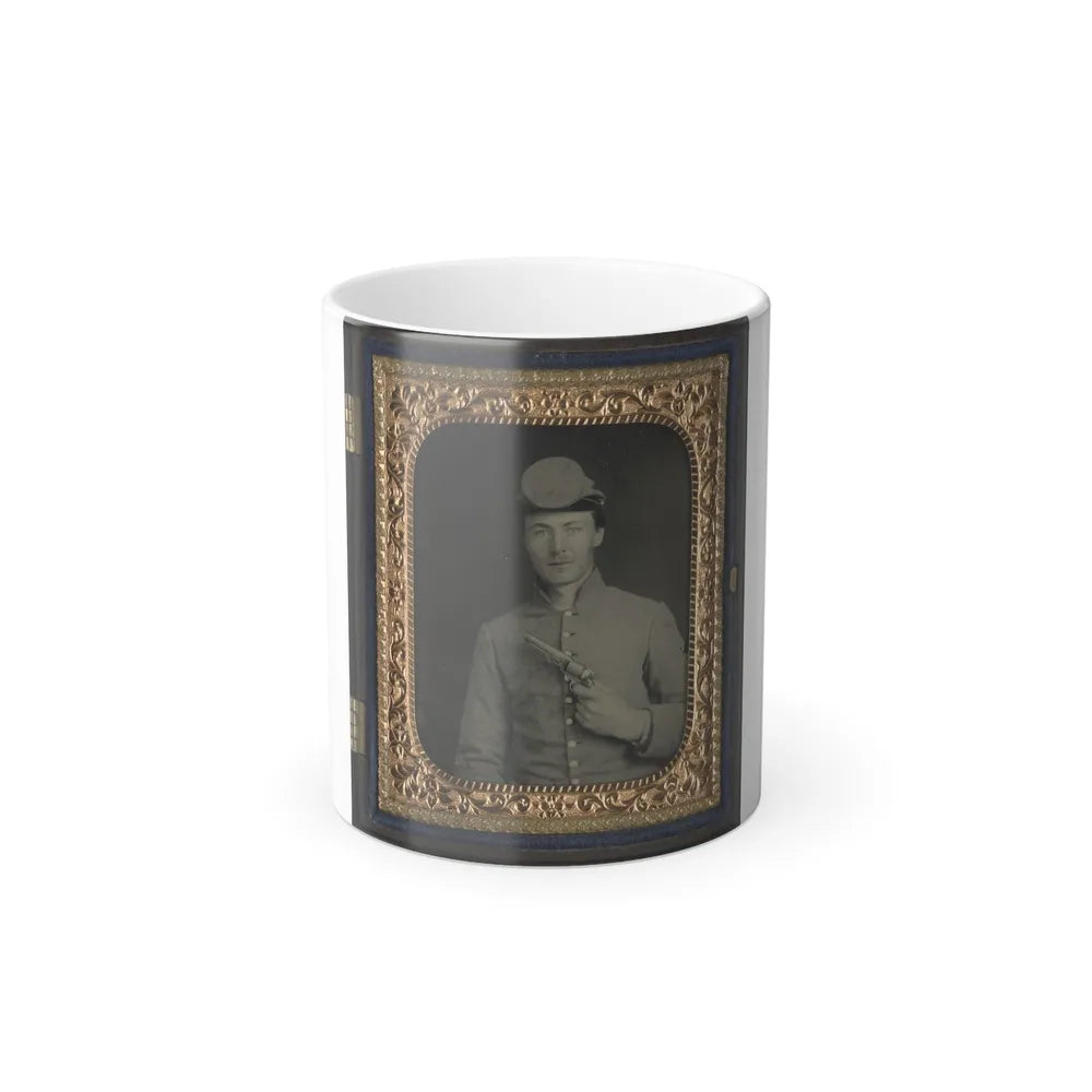 Private Peter Jones of 12Th Virginia Infantry Regiment, With Pistol (U.S. Civil War) Color Changing Coffee Mug 11oz-11oz-Go Mug Yourself