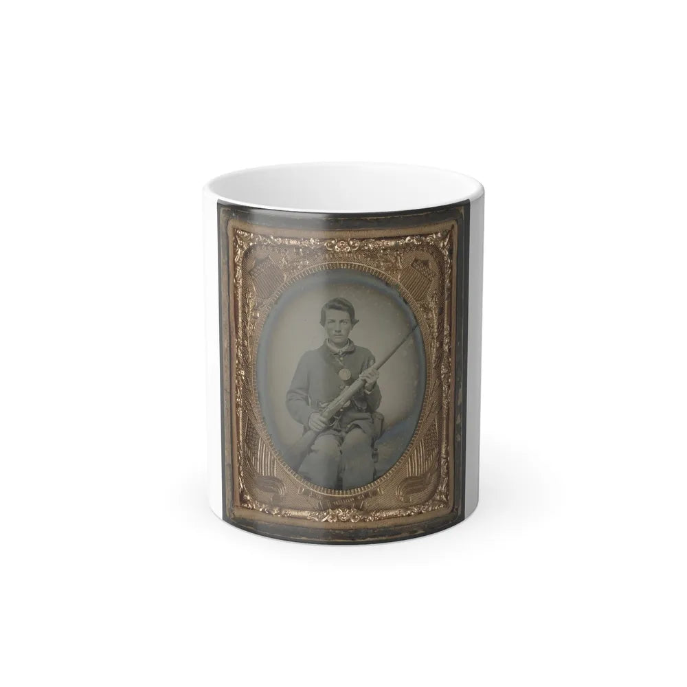 Private Samuel Wires of Company K, 137Th Indiana Infantry Regiment, With Musket (U.S. Civil War) Color Changing Coffee Mug 11oz-11oz-Go Mug Yourself