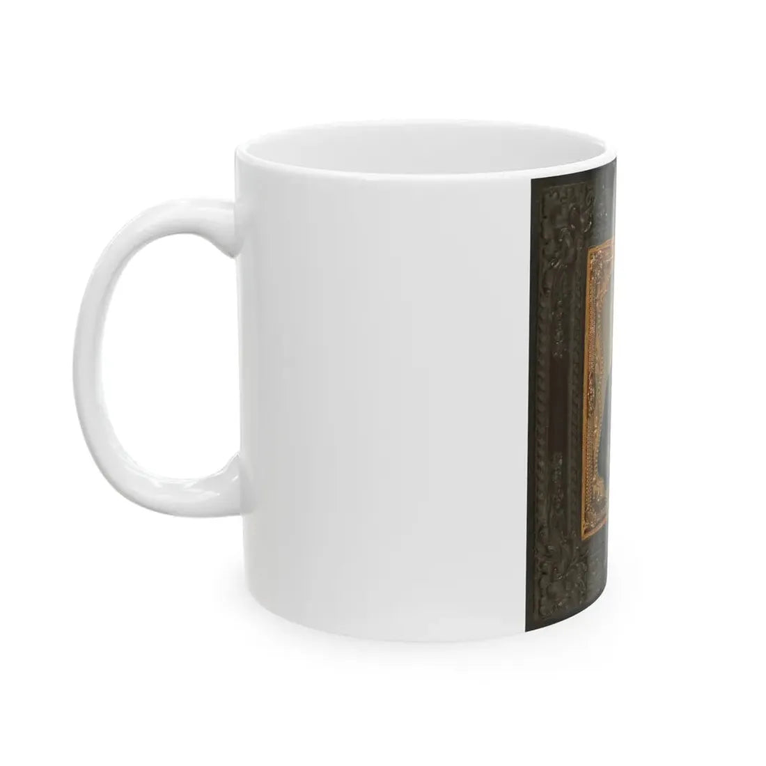 Private William F. Bower Of Company D, 21st Ohio Regiment Infantry Volunteers, With Bayoneted Musket (U.S. Civil War) White Coffee Mug - Go Mug Yourself