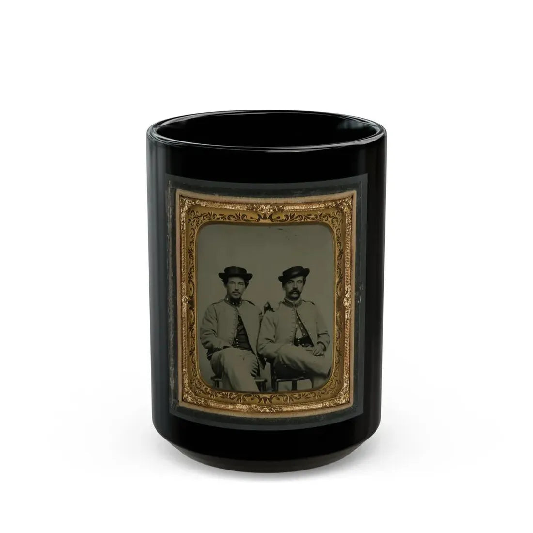 Private William Liming Of Co. B, 21st U.S. Veteran Reserve Corps Infantry Regiment, And Unidentified Soldier In Same Uniform (U.S. Civil War) Black Coffee Mug 15oz - Go Mug Yourself