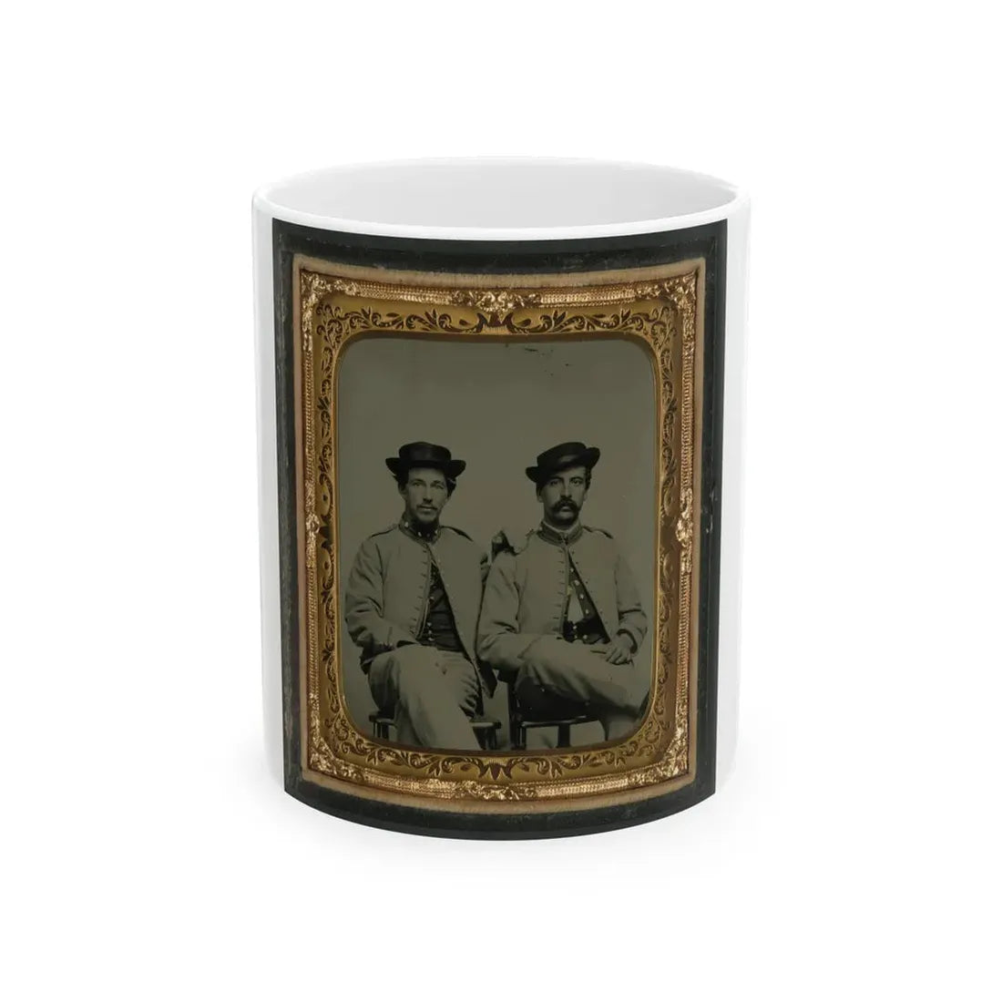 Private William Liming Of Co. B, 21st U.S. Veteran Reserve Corps Infantry Regiment, And Unidentified Soldier In Same Uniform (U.S. Civil War) White Coffee Mug 11oz - Go Mug Yourself