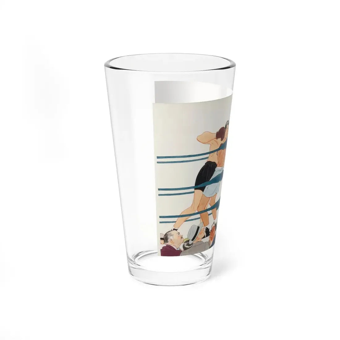 Prize Fighter in the Ring, Collier's magazine story illustration, circa 1950 (Magazine Illustration) Pint Glass 16oz - Go Mug Yourself