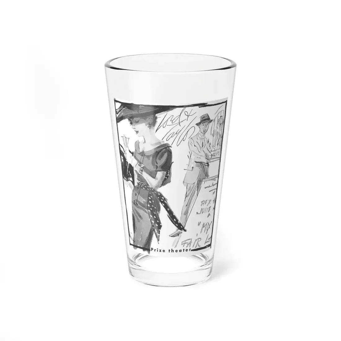 Prize Theater ad, 1956 (Magazine Illustration) Pint Glass 16oz 16oz - Go Mug Yourself