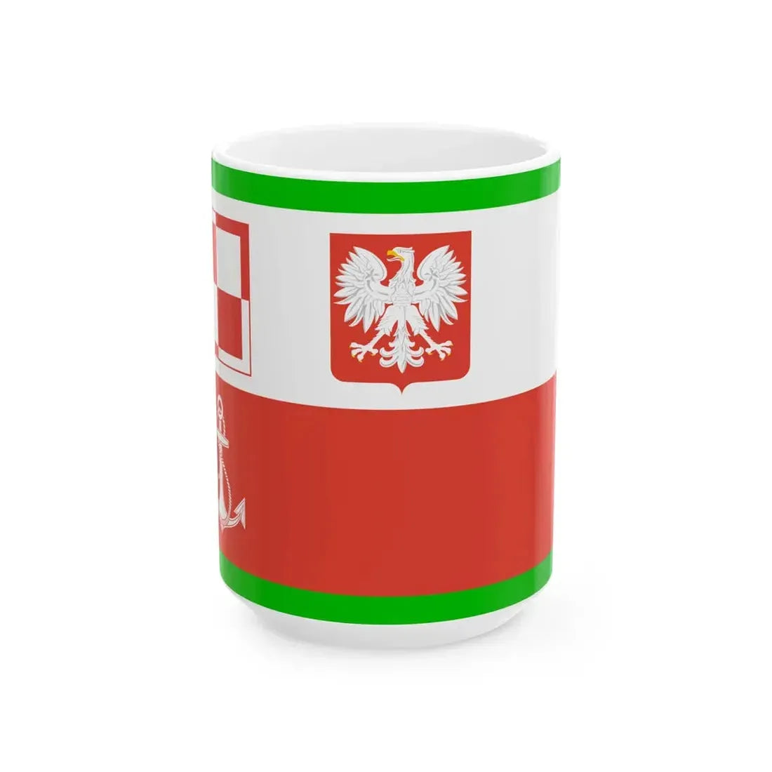 PRL Border Defence naval aviation flag (Poland) White Coffee Mug 15oz - Go Mug Yourself